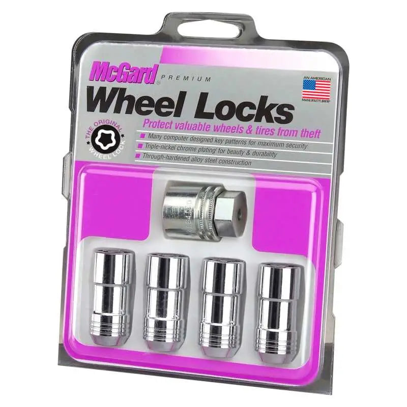 McGard Wheel Lock Nut Set - 4pk. (Cone Seat) 9/16-18 / 7/8 Hex / 1.765in. Length - Chrome 