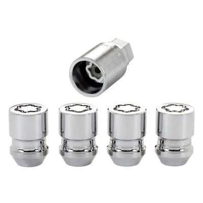 McGard Wheel Lock Nut Set - 4pk. (Cone Seat) M12X1.25 / 19mm & 21mm Dual Hex / 1.28in. L - Chrome 