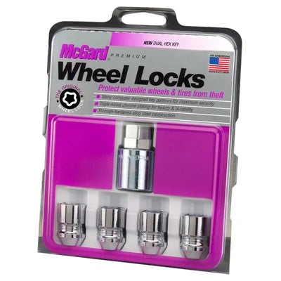 McGard McGard Wheel Lock Nut Set - 4pk. (Cone Seat) M12X1.25 / 19mm & 21mm Dual Hex / 1.28in. L - Chrome