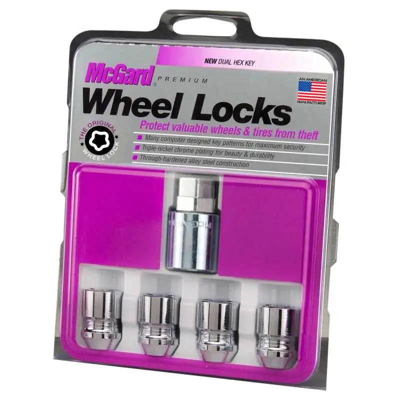 McGard McGard Wheel Lock Nut Set - 4pk. (Cone Seat) M12X1.25 / 19mm & 21mm Dual Hex / 1.28in. L - Chrome
