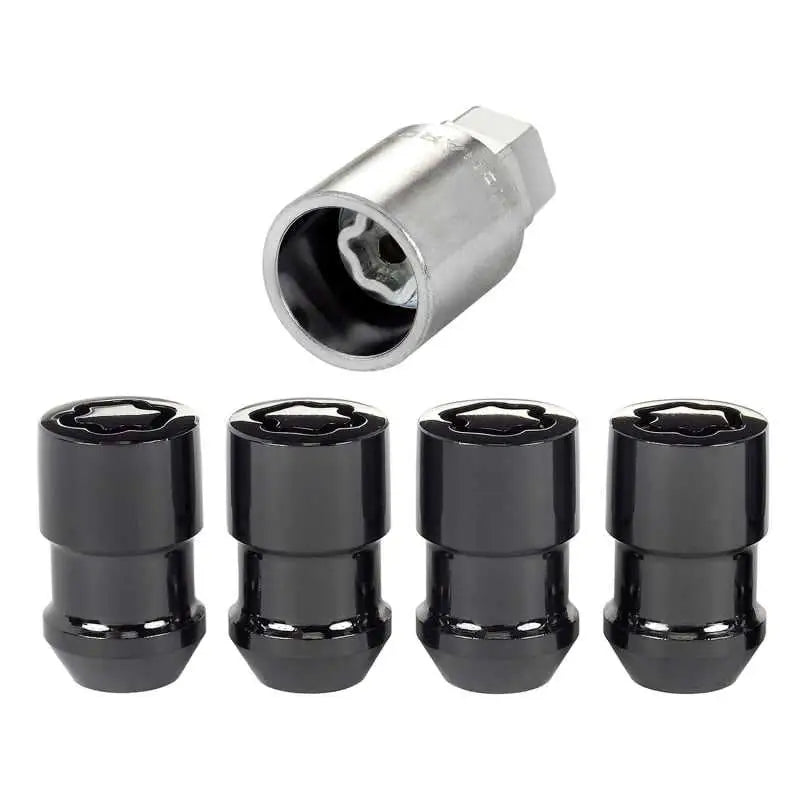 McGard Wheel Lock Nut Set - 4pk. (Cone Seat) M12X1.5 / 19mm & 21mm Dual Hex / 1.46in. Length - Black 