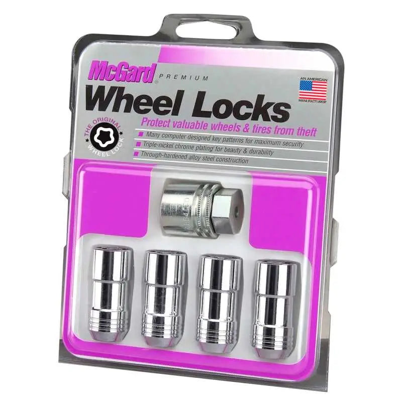 McGard Wheel Lock Nut Set - 4pk. (Cone Seat) M14X2.0 / 13/16 Hex / 2.25in. Length - Chrome 