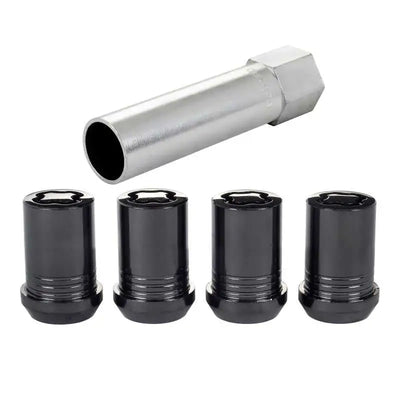 McGard Wheel Lock Nut Set - 4pk. (Tuner / Cone Seat) M12X1.25 / 13/16 Hex / 1.24in. Length - Black 