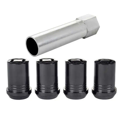 McGard Wheel Lock Nut Set - 4pk. (Tuner / Cone Seat) M12X1.25 / 13/16 Hex / 1.24in. Length - Black 