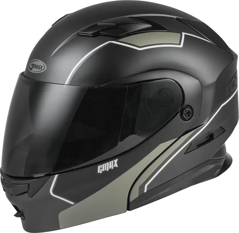 GMAX Md 01 Modular Exploit Helmet Matte Black/Silver 2x