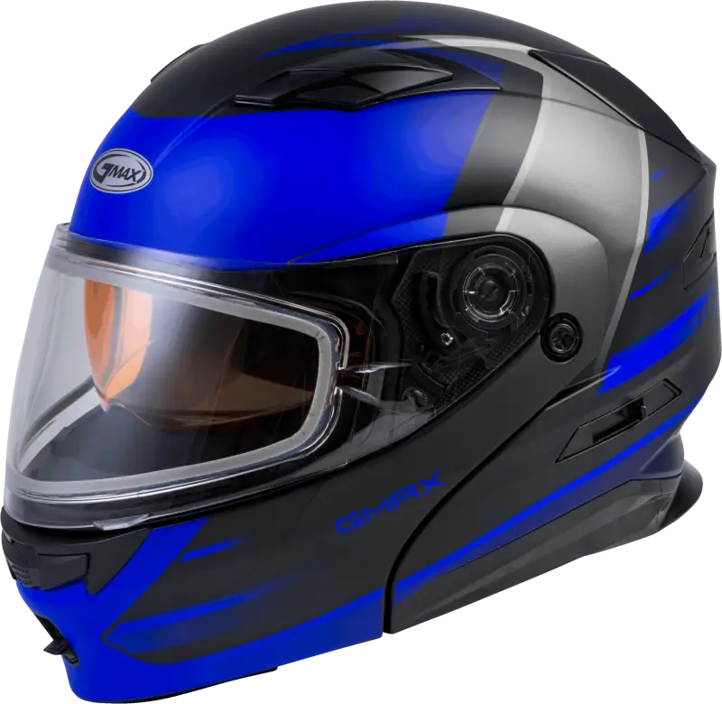 GMAX Md 01s Modular Snow Helmet Descendant Matte Black/Blue 2x