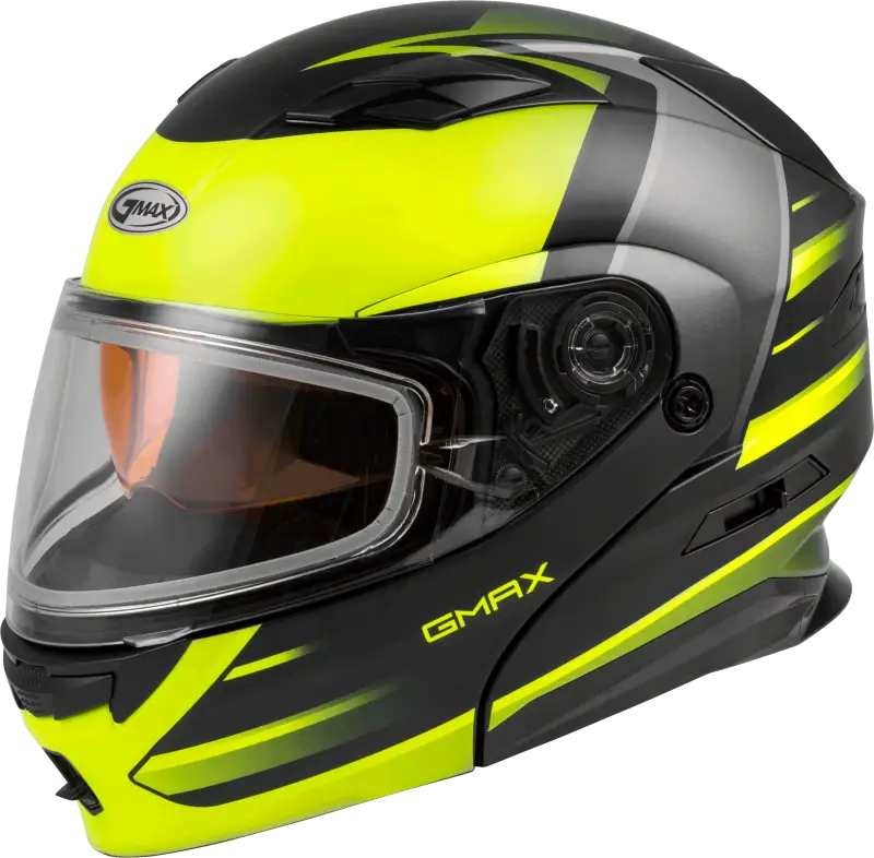 GMAX Md 01s Modular Snow Helmet Descendant Matte Blk/Hi Vis Md