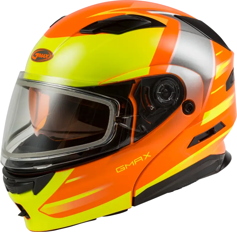 GMAX Md 01s Modular Snow Helmet Descendant Neon Org/Hi Vis Xl