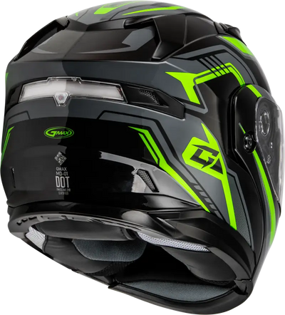 Md 01s Transistor Snow Helmet Black/Grey/Green 2x - Powersports
