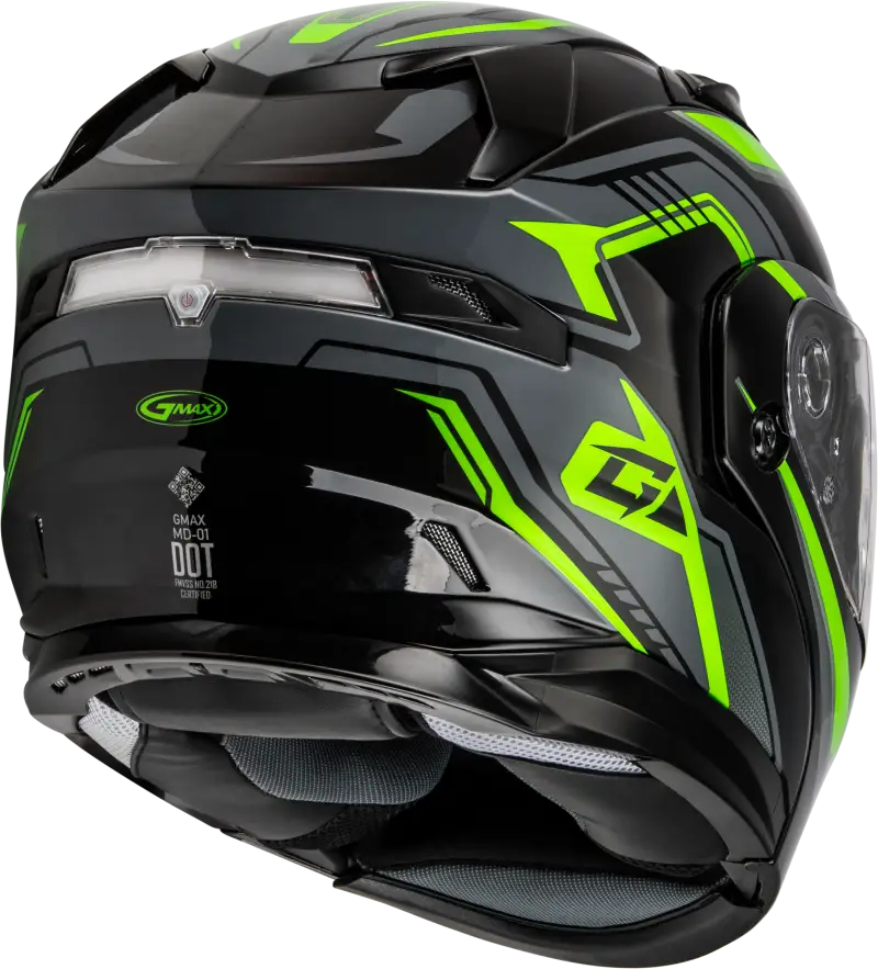 Md 01s Transistor Snow Helmet Black/Grey/Green Xl - Powersports