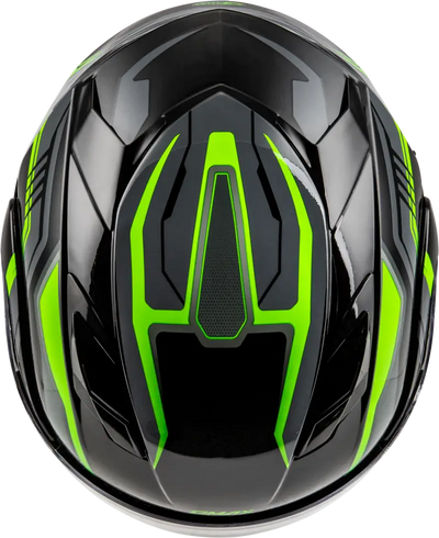 Md 01s Transistor Snow Helmet Black/Grey/Green Xl - Powersports