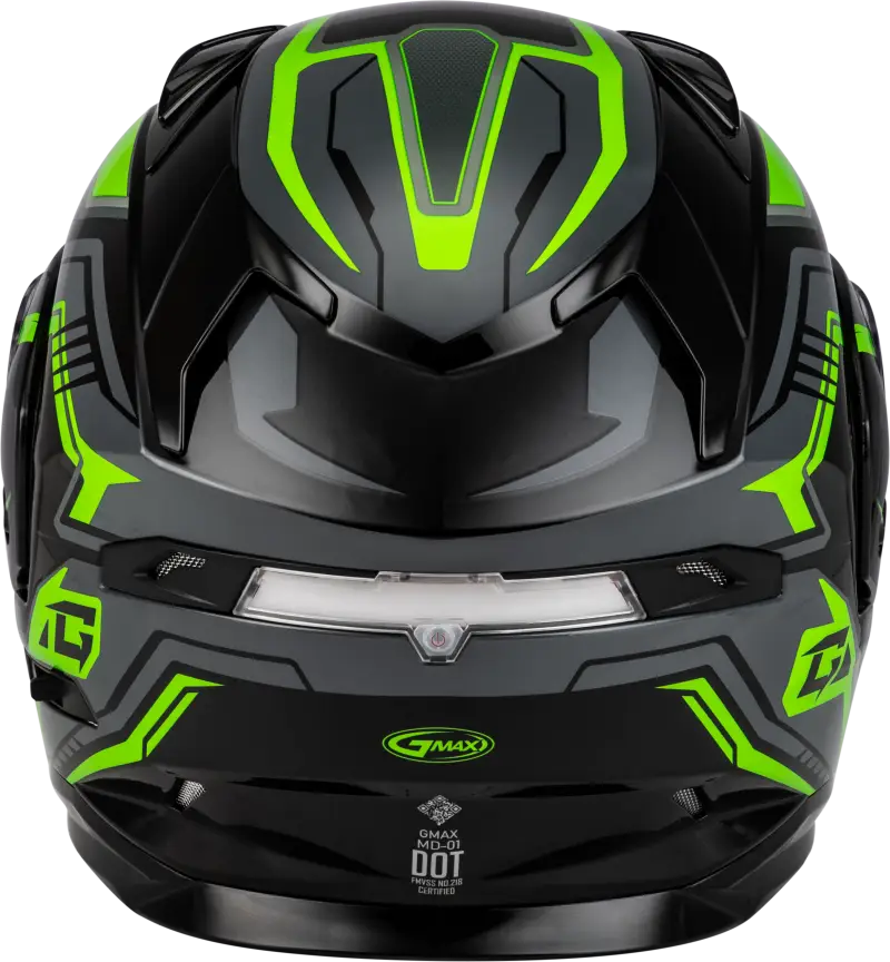 Md 01s Transistor Snow Helmet Black/Grey/Green Xl - Powersports