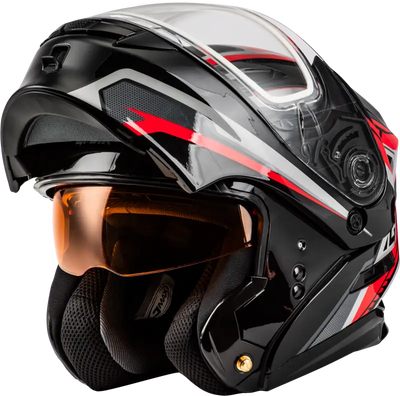 Md 01s Transistor Snow Helmet Black/Red Xs - Powersports