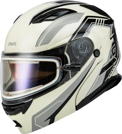 Md 01s Transistor Snow Helmet W Elec Shld White/Grey/Blk 2x - Powersports