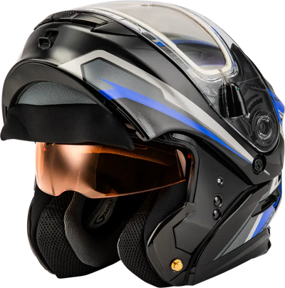 Md 01s Transistor Snow Helmet W Electric Shld Blue/Black 3x - Powersports