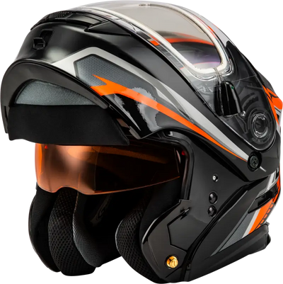 Md 01s Transistor Snow Helmet W Electric Shld Orange/Blk Lg - Powersports