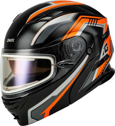 Md 01s Transistor Snow Helmet W Electric Shld Orange/Blk - Powersports