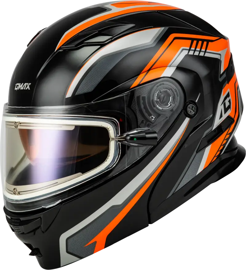 Md 01s Transistor Snow Helmet W Electric Shld Orange/Blk Xs