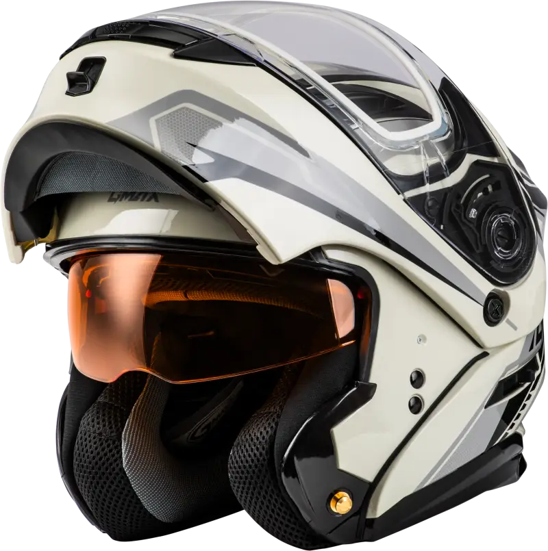 Md 01s Transistor Snow Helmet White/Grey/Black 2x - Powersports
