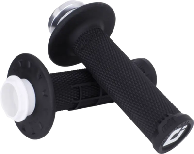 Micro X Lock On Grips Half Waffle Black/Silver - ODI