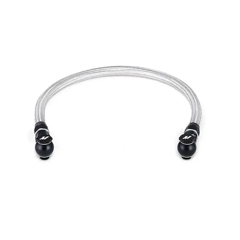 Braided stainless steel Mazda RX8 oil line with black fittings for primary replacement oil job