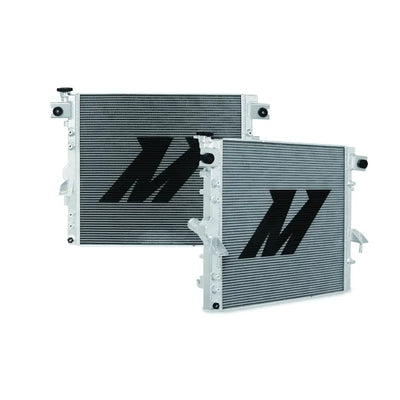 Two sleek Mishimoto aluminum radiators for 07-17 Jeep Wrangler JK performance