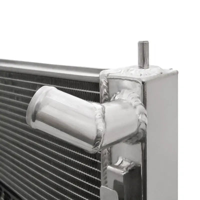 Mishimoto X-Line performance aluminum radiator for 08+ Mitsubishi Lancer Evo X and Lancer Ralliart Manual, thicker core design.