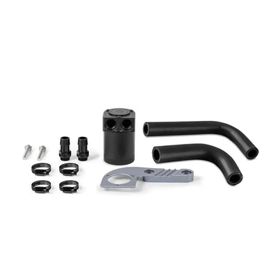 Automotive oil catch kit with Mishimoto baffled oil catch can for BMW F8X M3/M4