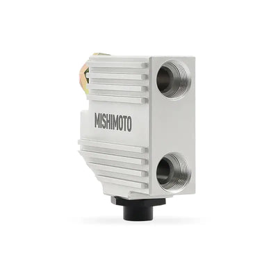 Silver aluminum fluid cooler for Mishimoto Jeep Grand Cherokee thermal bypass valve kit