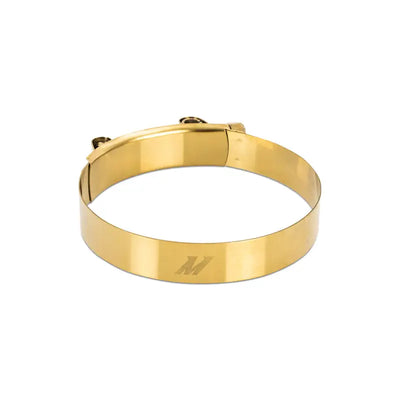 Gold-colored metal hose clamp made of stainless steel for 2.75 inch stainless applications