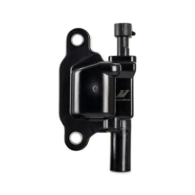 Black automotive ignition coil for Gen V LS3 engine in Mishimoto ignition coil set