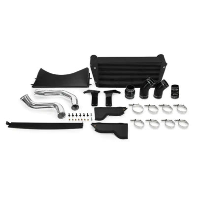 Automotive intercooler kit for Dodge Cummins 6.7L by Mishimoto in black good for performance