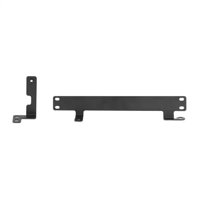 Black metal mounting brackets for Subaru WRX thermostatic oil cooler kit
