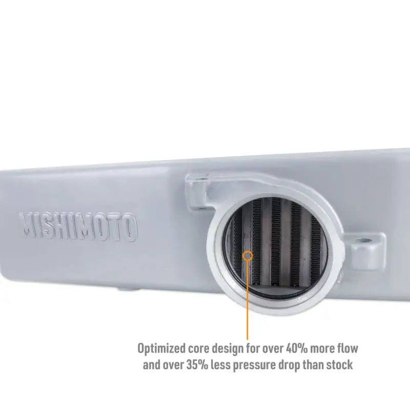 Silver intercooler with optimized core for Mishimoto WRX Tmic Kit with red pipes