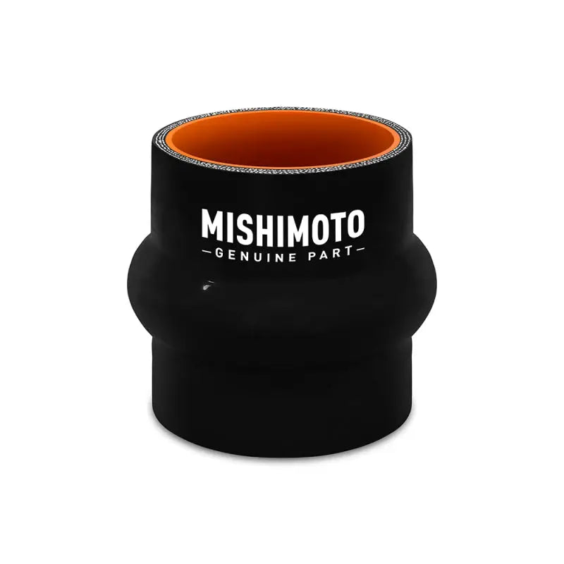 Black silicone hump hose coupler with orange interior for Mishimoto 4in Hump Hose Silicone