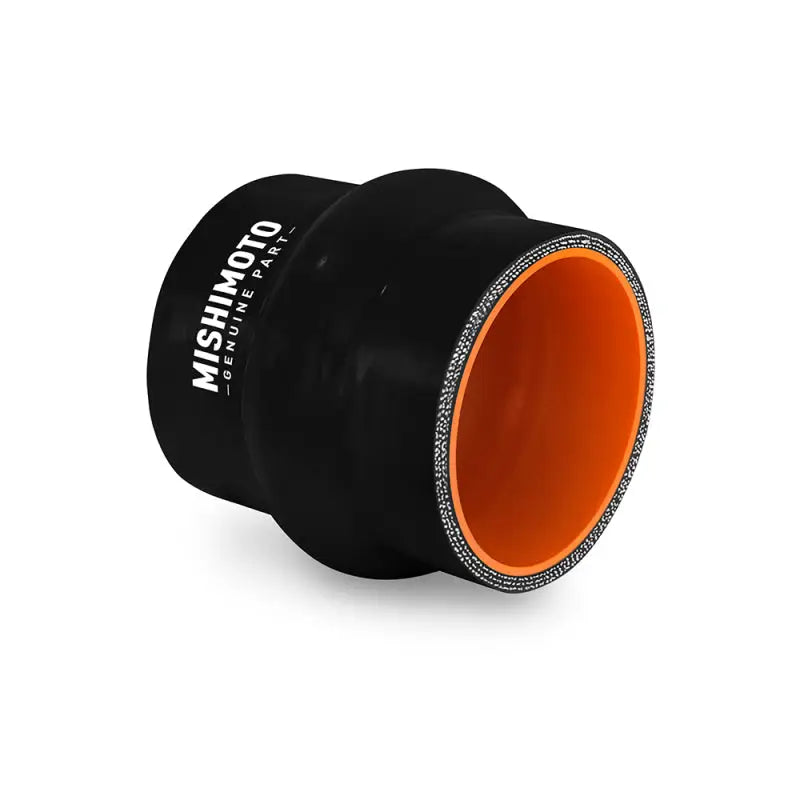 Black silicone hump hose coupler with orange interior for Mishimoto 4in Hump Hose Silicone Coupler