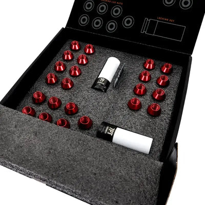 Mishimoto Aluminum Locking Lug Nuts 1/2 X 20 23pc Set Red - Wheel and Tire Accessories