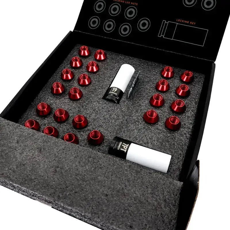 Mishimoto Aluminum Locking Lug Nuts 1/2 X 20 23pc Set Red - Wheel and Tire Accessories
