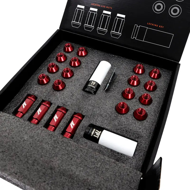 Mishimoto Aluminum Locking Lug Nuts M12x1.5 20pc Set Blue - Truck & Automotive