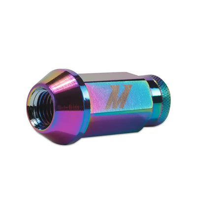 Mishimoto Aluminum Locking Lug Nut M12x1.5 in Neo Chrome Finish, Durable and Lightweight, 7075-T6 Aircraft Aluminum.