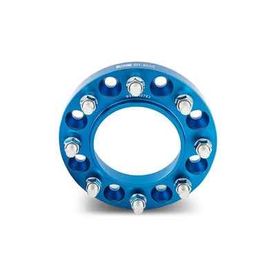 Blue Mishimoto Borne Off-Road Wheel Spacers with bolts for better wheel fitment