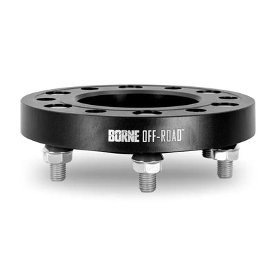 Black Mishimoto Borne road wheel spacers with studs for improved fitment and style