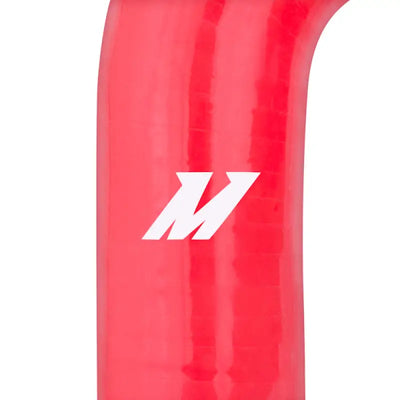 Red silicone radiator hose with Mishimoto logo for Datsun 240Z cooling upgrade