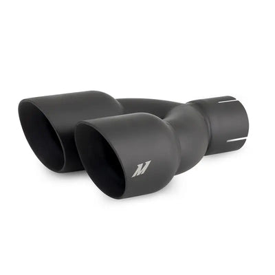 Mishimoto Dual Offset Tips 2.5in Inlet 3in Outlet Slash Cut - Black - Mishimoto