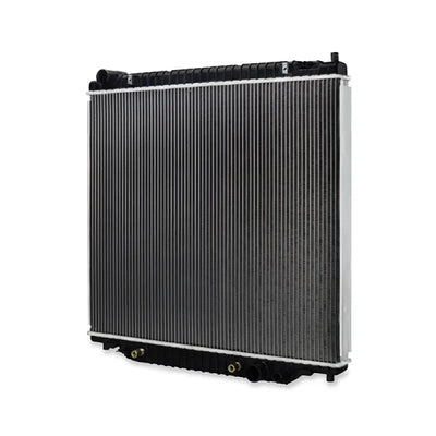 Automotive radiator with black plastic headers for Mishimoto Ford Excursion replacement radiator 2000-2005