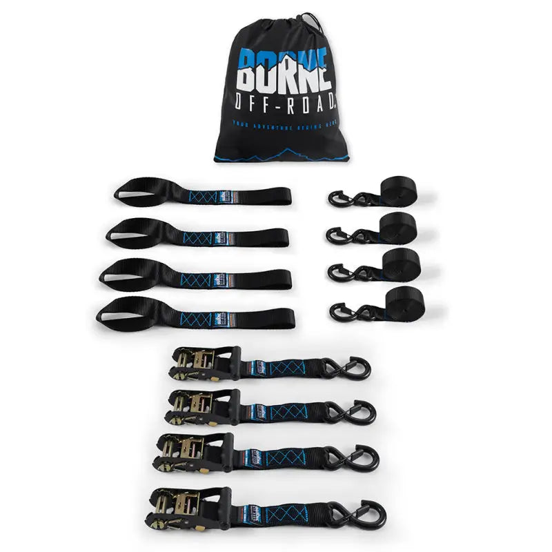 Mishimoto Heavy-Duty Ratchet Tie-Down Kit (4-Pack) - Black - Truck & Automotive