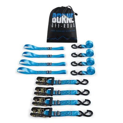Mishimoto Heavy-Duty Ratchet Tie-Down Kit (4-Pack) - Blue - Truck & Automotive
