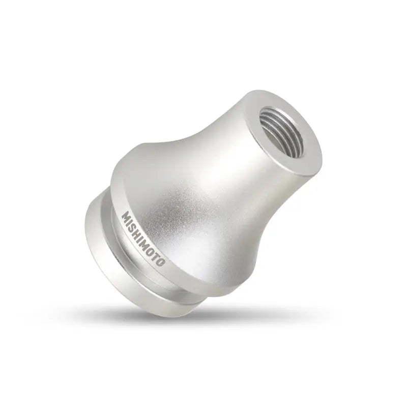 Silver metal threaded adapter for Mishimoto shift boot retainer and shift boot upgrade