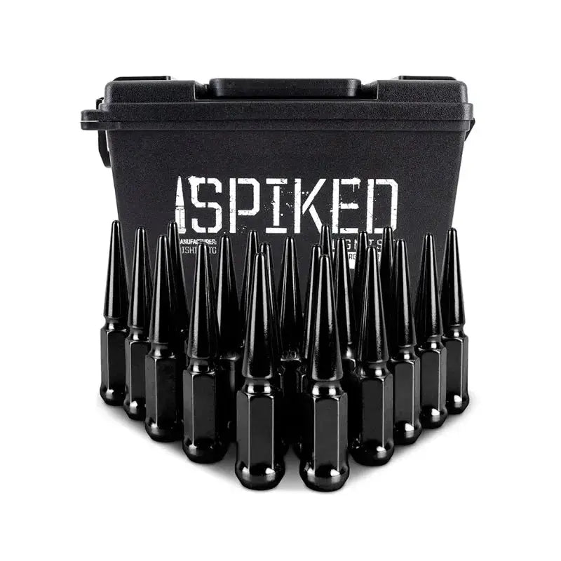 Mishimoto Steel Spiked Lug Nuts M12x1.5 20pc Set - Black - Wheel and Tire Accessories