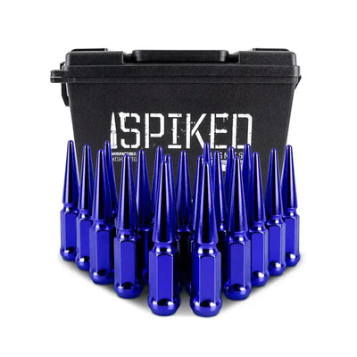 Mishimoto Steel Spiked Lug Nuts M12x1.5 20pc Set - Blue - Wheel and Tire Accessories
